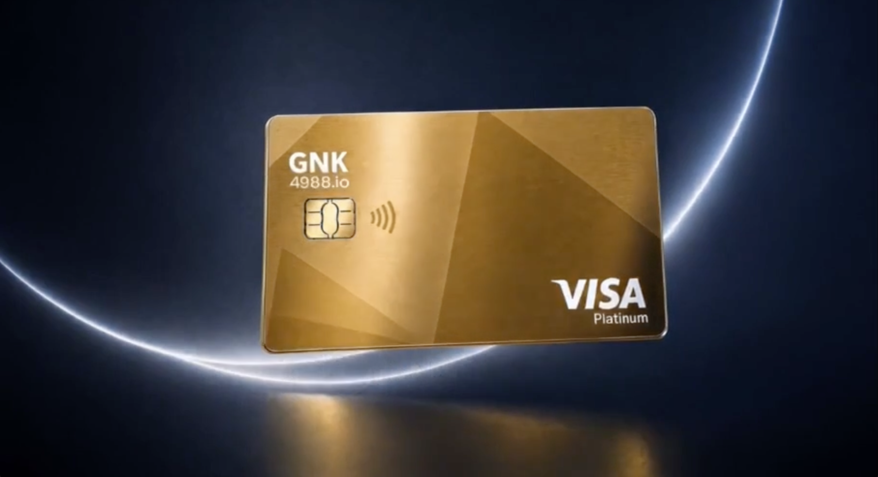 빛의 궤도 위에 떠 있는 GNK 골드 VISA Platinum 카드